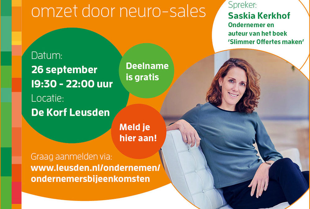 Ondernemersbijeenkomst: Impact maken op je omzet door neuro-sales!